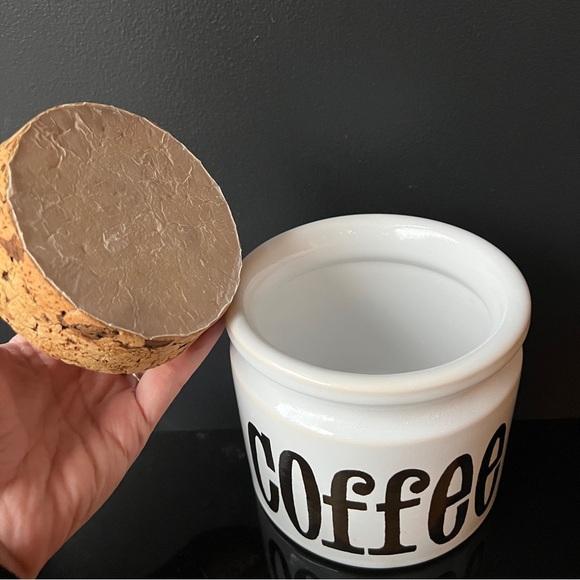 TG Green Spectrum Ceramic Coffee Canister with Cork Lid Container Jar Vintage - Picture 3 of 5